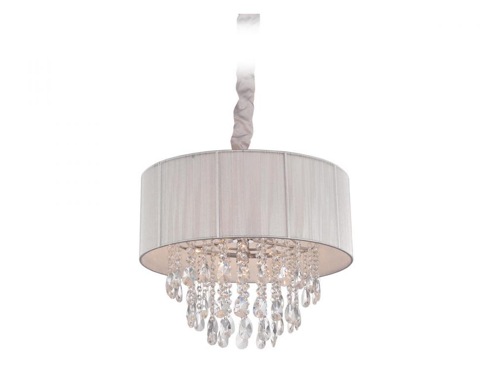 Vineland Ave. 19" Chandelier with  Silver Silk String Shade
