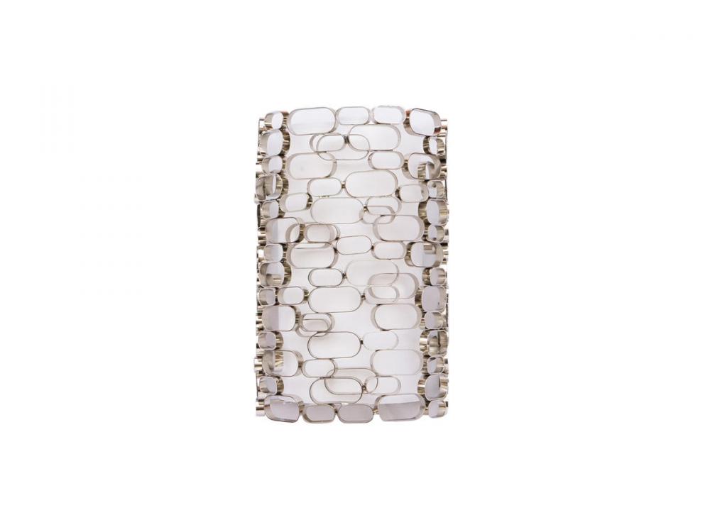 Ventura Blvd.  13"  Oval Patterned Wall Sconce in Polished Nickel