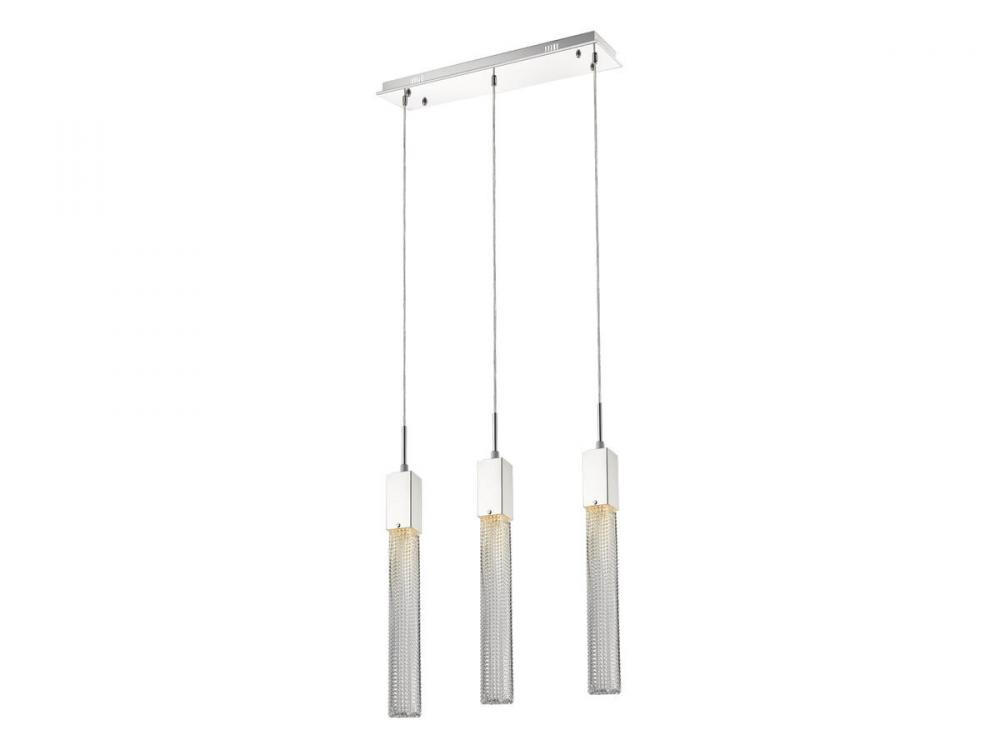 Boa  37" Multi Pendant in Polished Chrome with Studded Glass