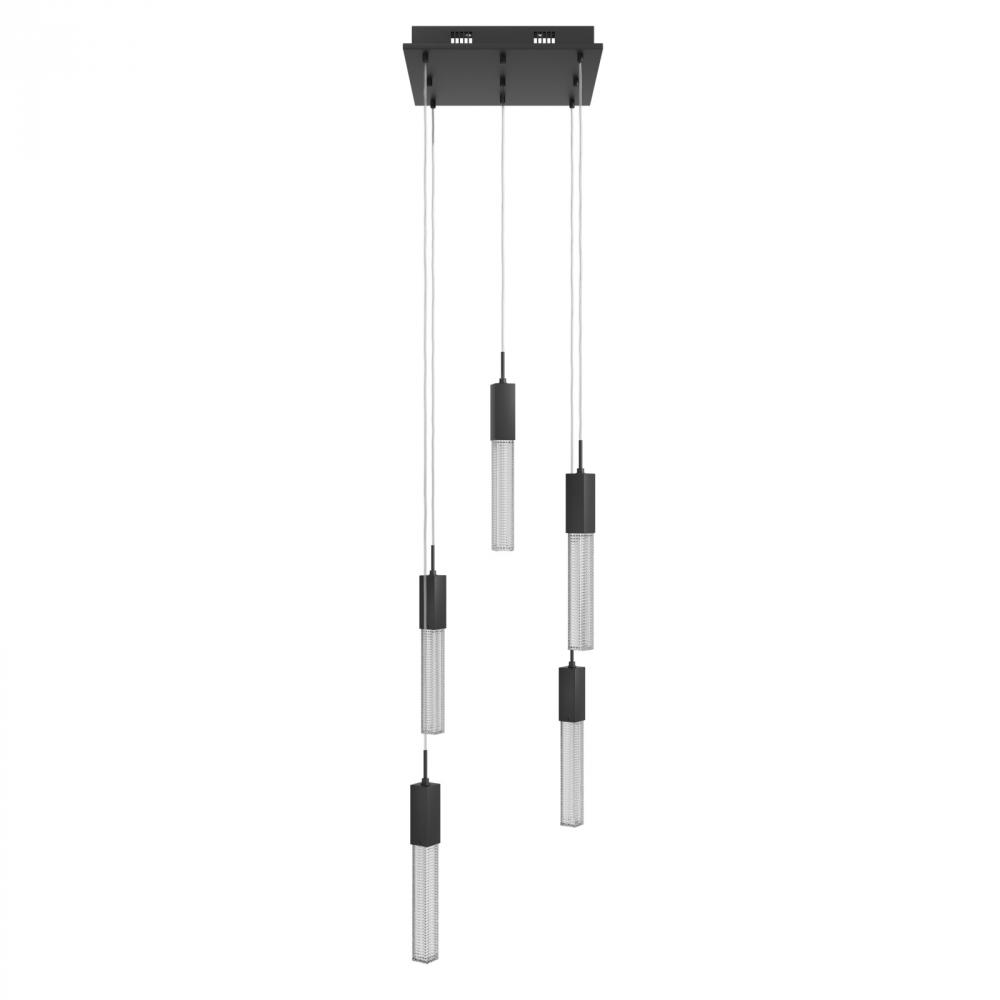 Boa Collection 5 Light Studded Glass Multi Port Pendant