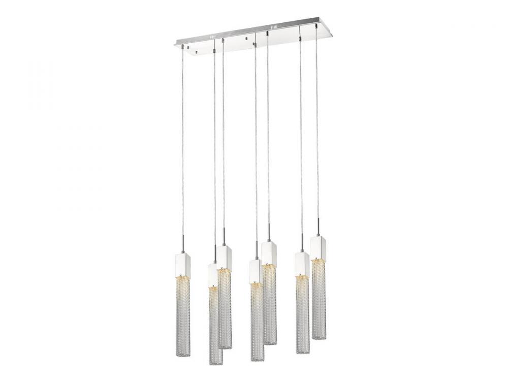 Boa  47" Multi Pendant in Polished Chrome with Studded Glass