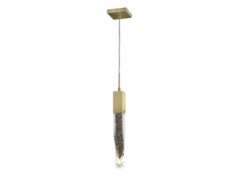 Aspen Collection 1 Light Bubbled Crystal Pendant