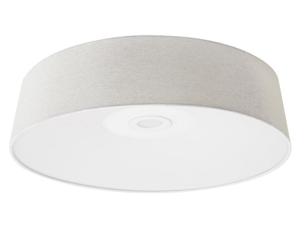 Cermack St. 24" Round Flush Mount with Ivory Linen Finish