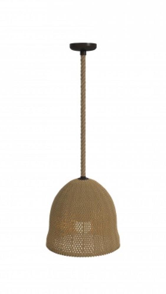Malibu 16" Bell Natural Hemp Rope Pendant