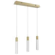 Avenue Lighting HF1900-3-GL-BB-C - The Original Glacier Collection 3 Light Linear Multi Pendant in Brushed Brass with Clear Crystal