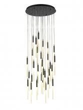 Avenue Lighting HF2031-FR-BK - Main Street  31 Light Multi Pendant in Black with Frosted Glass