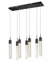 Avenue Lighting HF1900-7-GL-BK - The Original Glacier Collection 7 Light Multi Pendant in Black with Bubbled Crystal