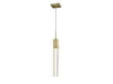 Avenue Lighting HF1901-1-GL-BB-C - The Original Glacier Collection 12"  Pendant in Brushed Brass with Clear Crystal