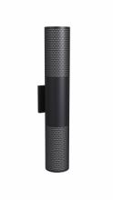 Avenue Lighting AV2724-BLK - Avenue Outdoor 24" Cylindrical Sconce in Black with Perforated Frame