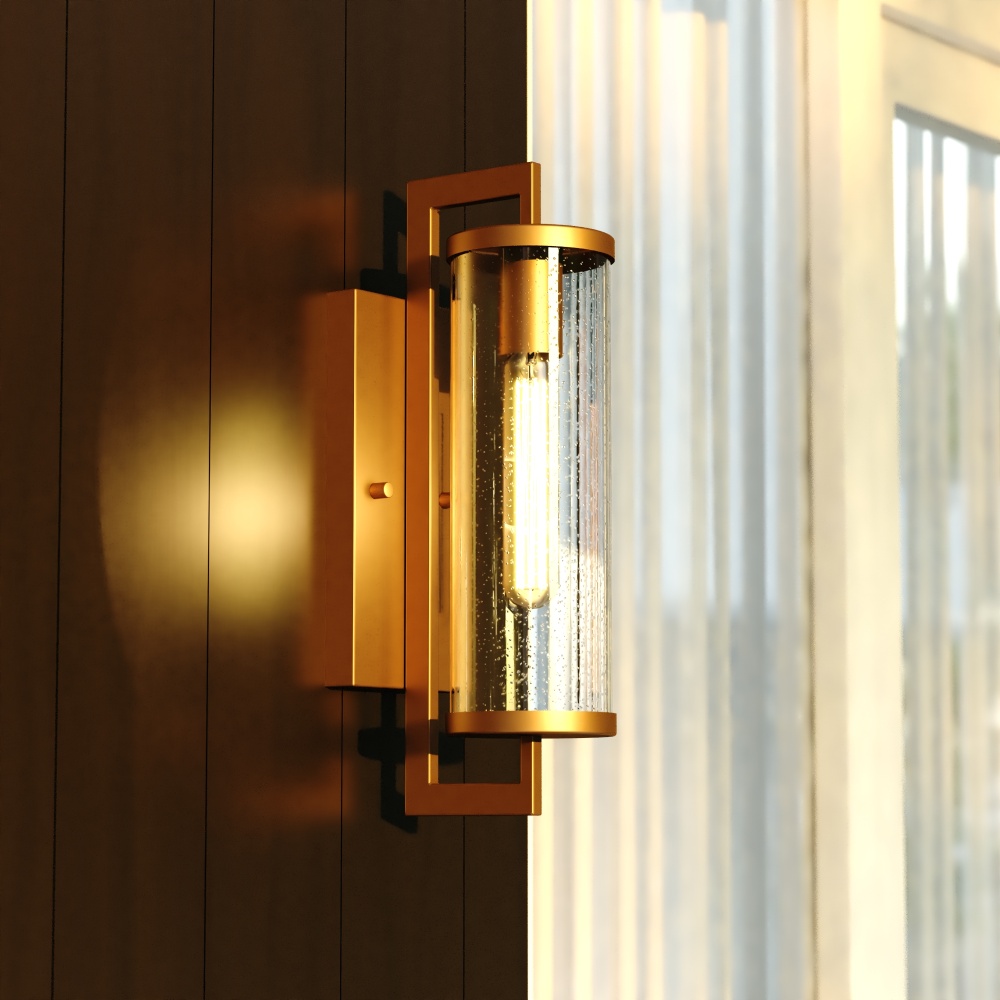 Morgan Park 16-in. H Outdoor Wall Light Warm Brass