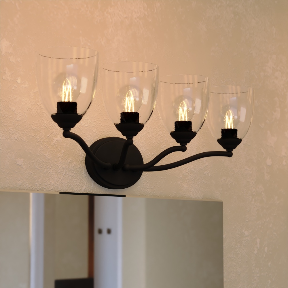 Bellwood 28-in. W 4 Light Vanity Matte Black