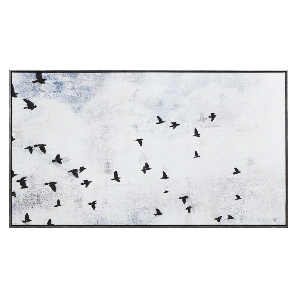 Paz 30" H x 55" W Canvas Art, Blue