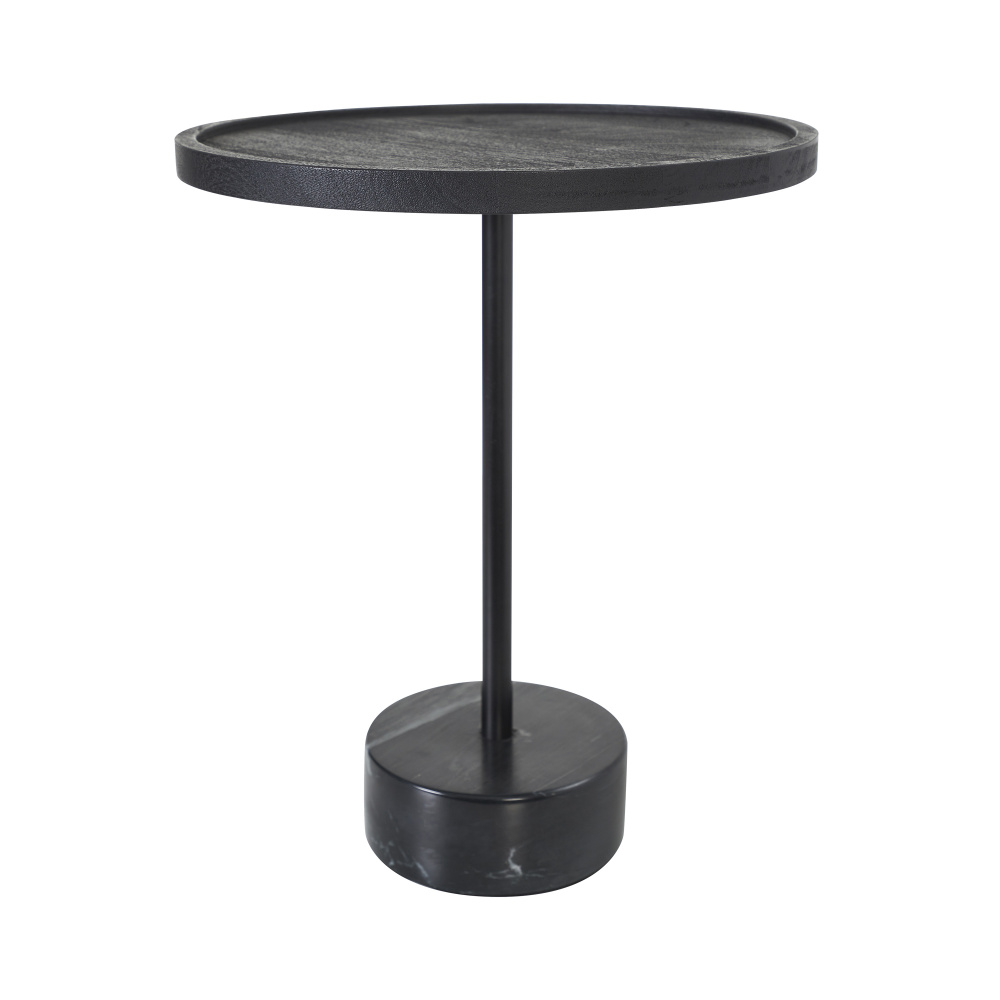 Samba Indoor Acacia Wood Side Table, Black