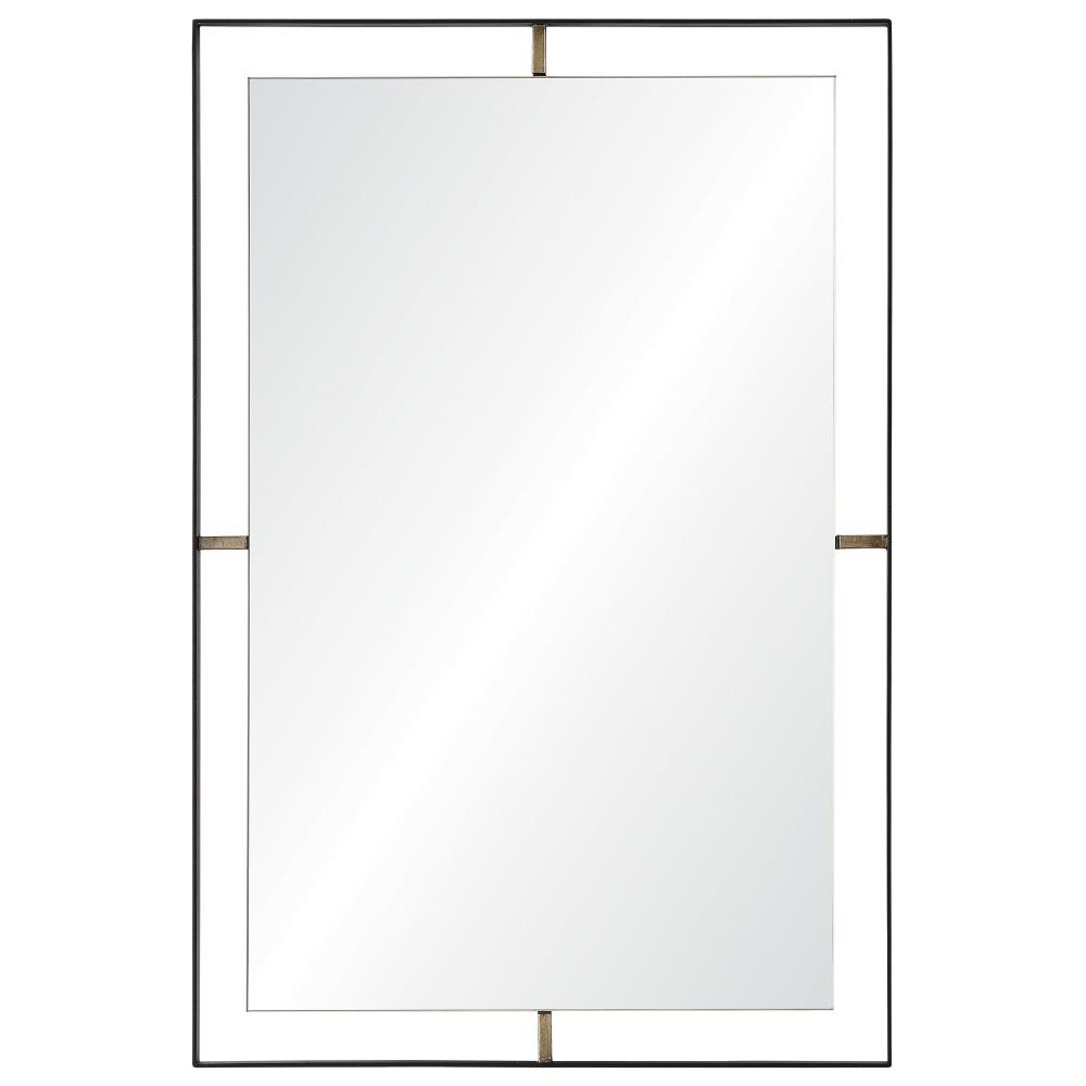 Heston 30.5" Tall Rectangle Wall Mirror, Black
