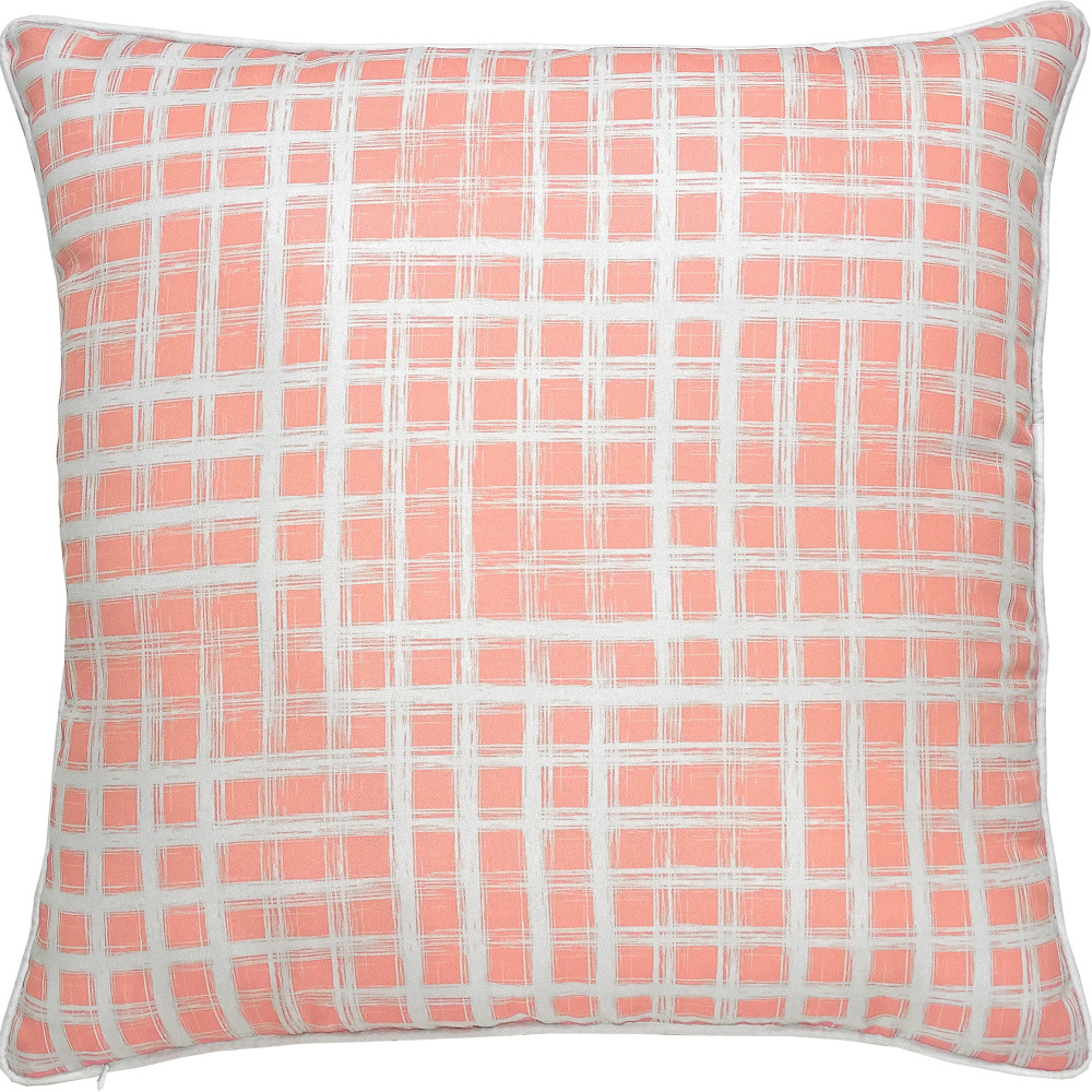 Morane 22 x 22 Outdoor Pillow, Coral/ White