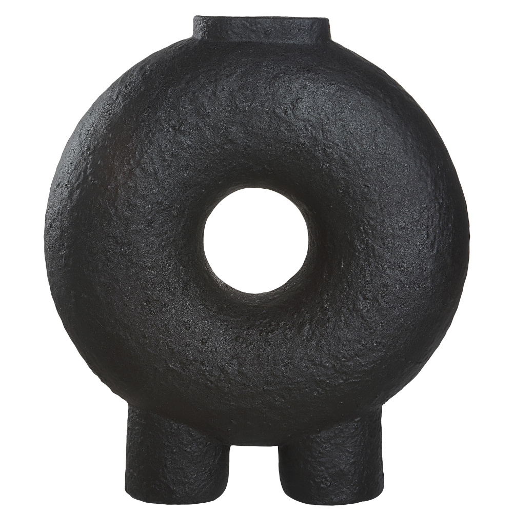 Ezra Indoor Ceramic Vase, Matte Black