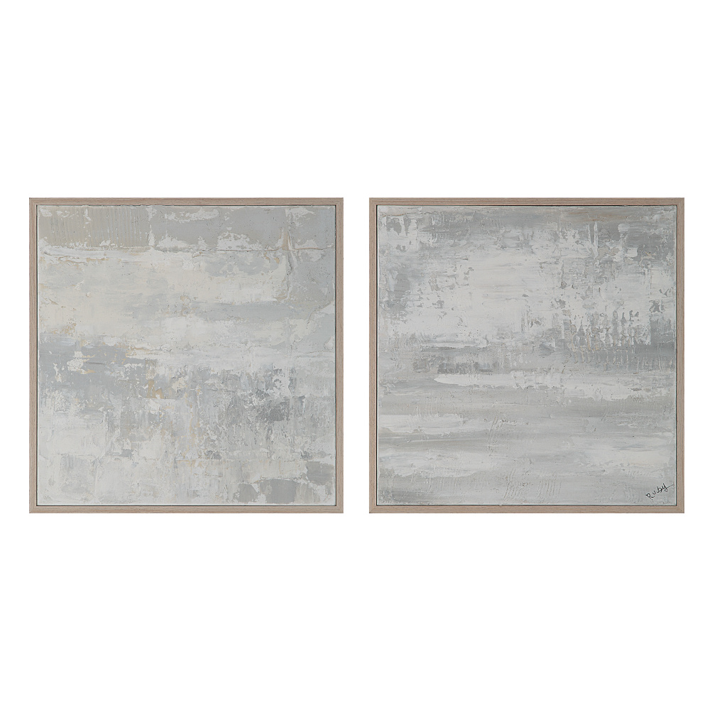 Heleni 30" Wide Canvas Art with Wood Frame, Cream