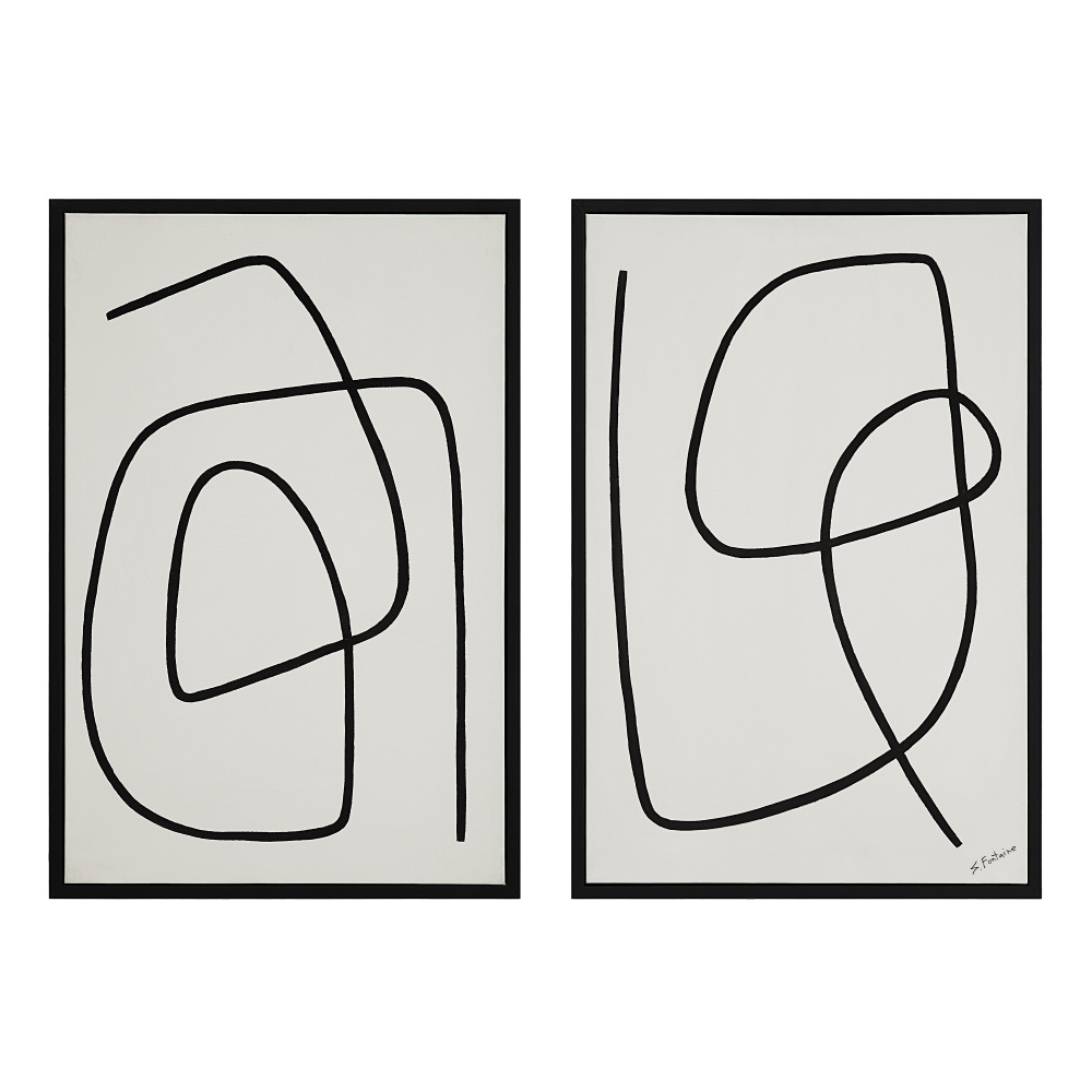 Moreau 24" Wide Canvas Art with Wood Frame, Painted Black