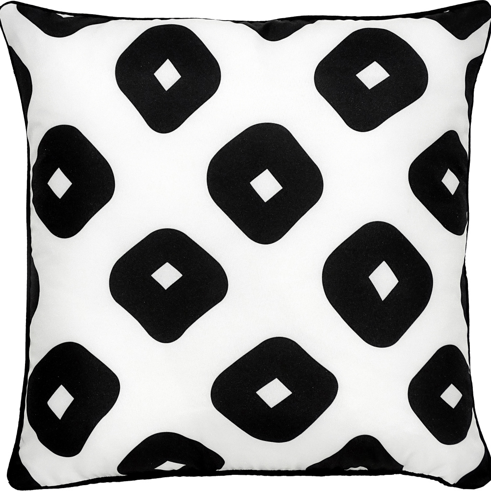 Grenton 22 x 22 Outdoor Pillow, White/ Black