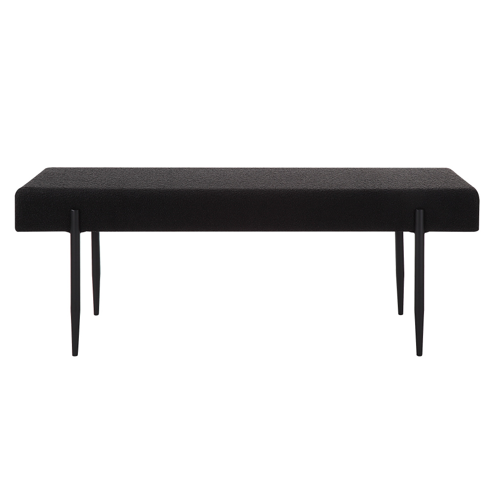 Lowe Indoor Boucle Bench, Black