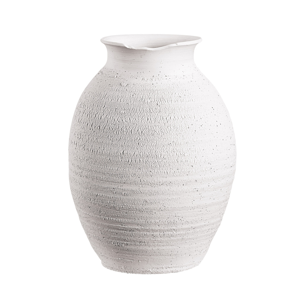 Zeb Indoor Ceramic Vase, Matte White