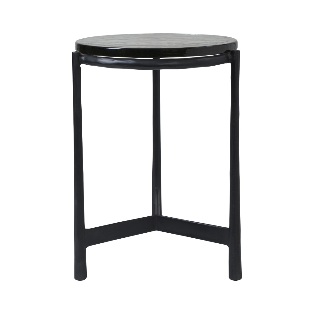Avila Indoor Cast Aluminum Side Table, Black
