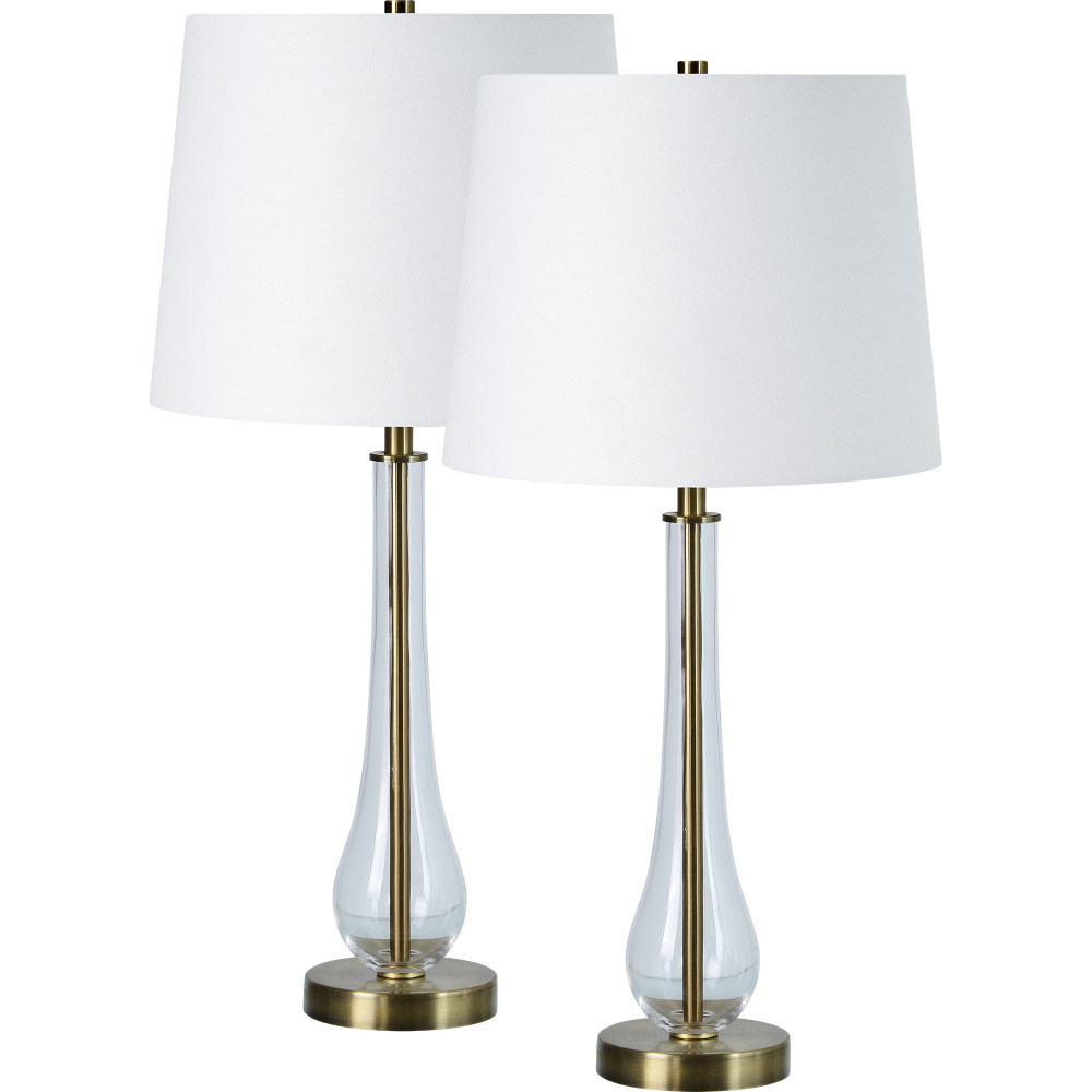 Nabi 26.5" Length Table Lamp- Set of two, Antique Brass