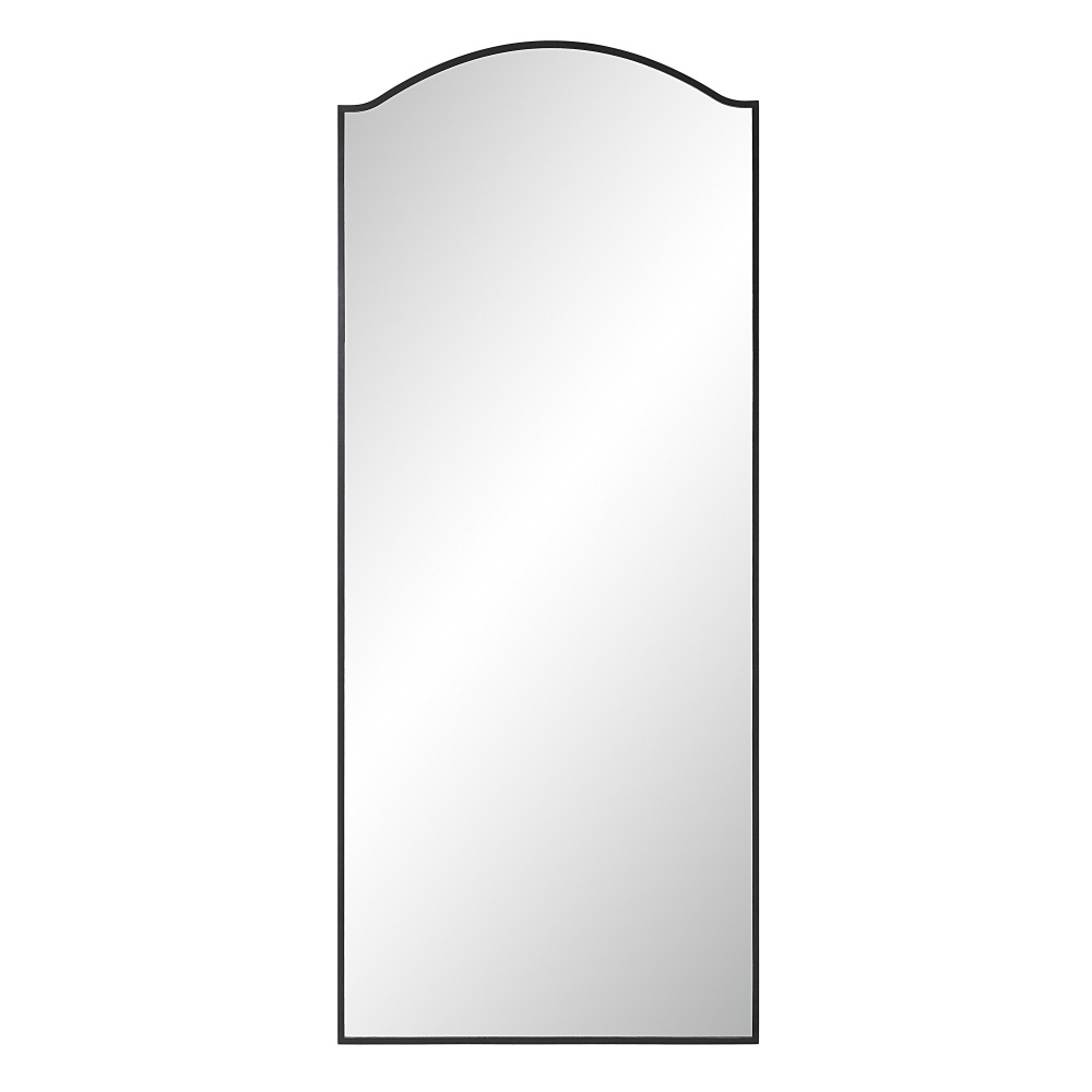 Balina 72" Tall Rectangular Arch Mirror, Matte Black