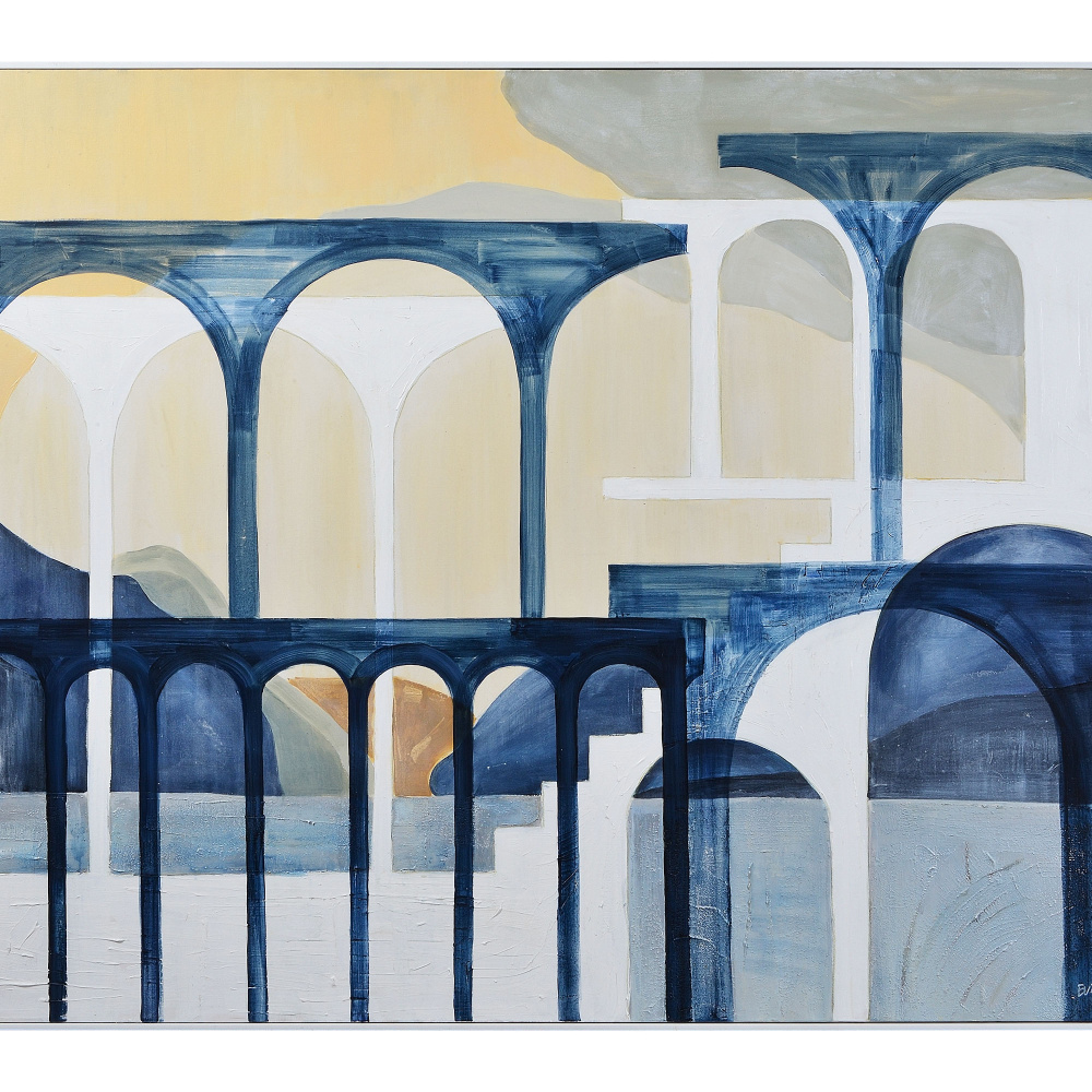 Eleanor 60" Wide Canvas Art, Blue