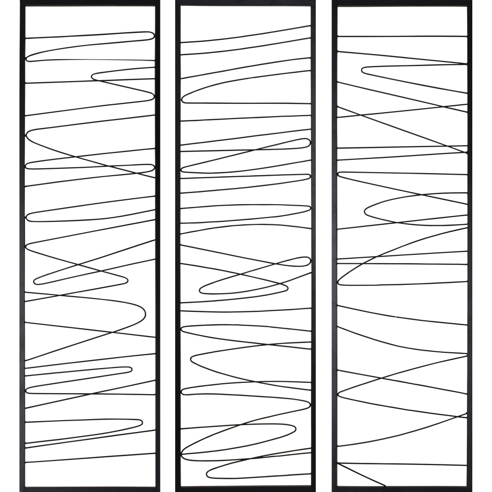 Studio Line - Linear 19.8" Wide Wall Art, Black