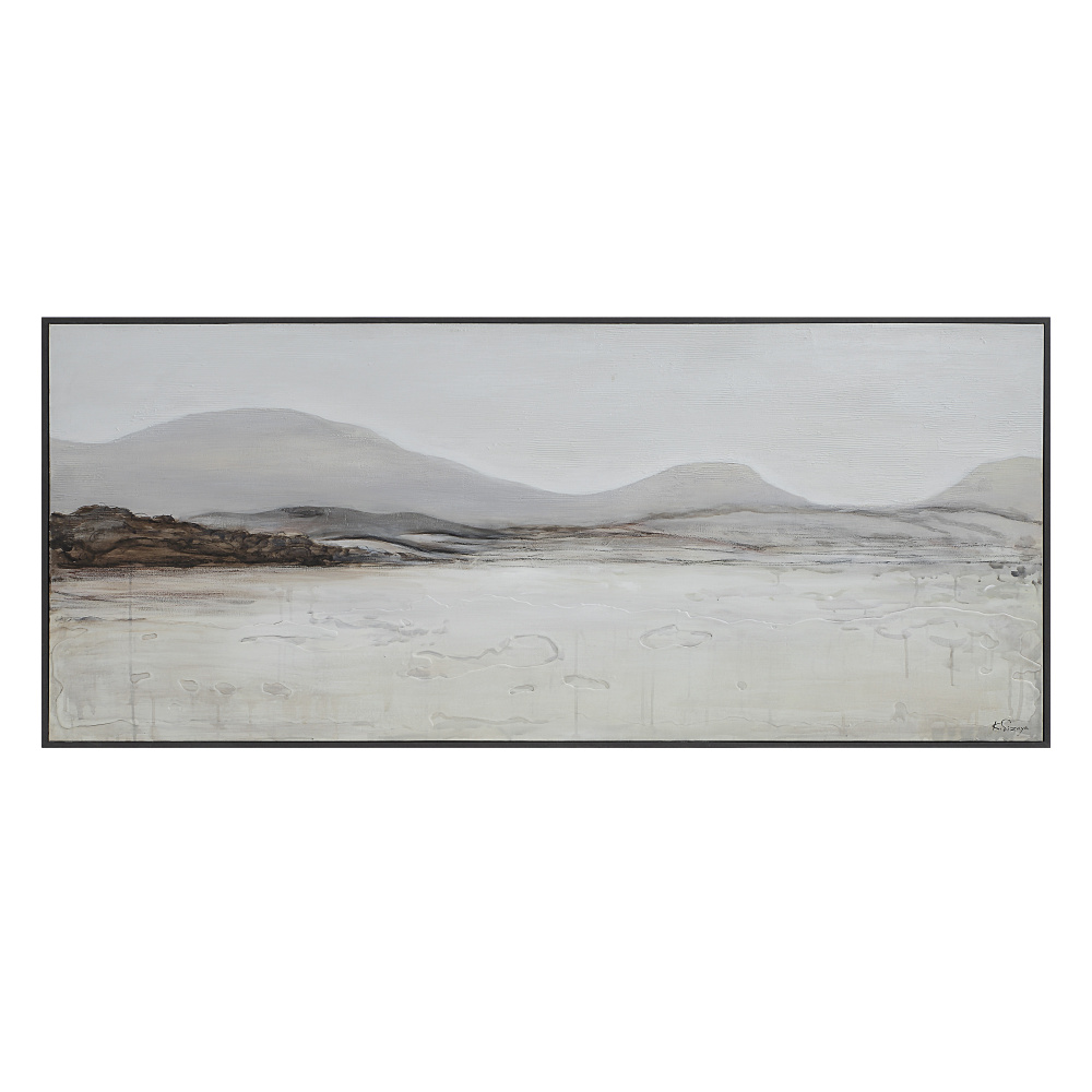 Campania 70" Wide Canvas Art, White, Grey, Beige