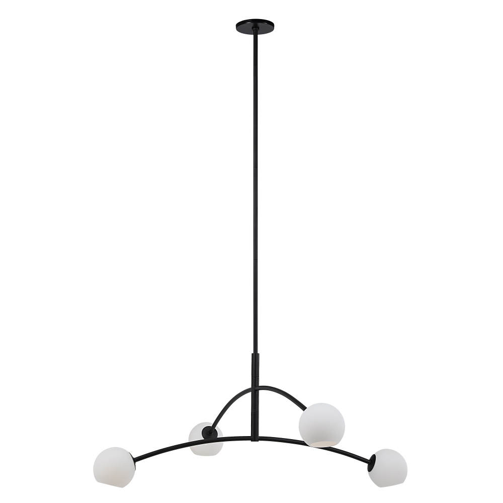 Nube 54" Wide 4-Light Chandelier, Matte Black