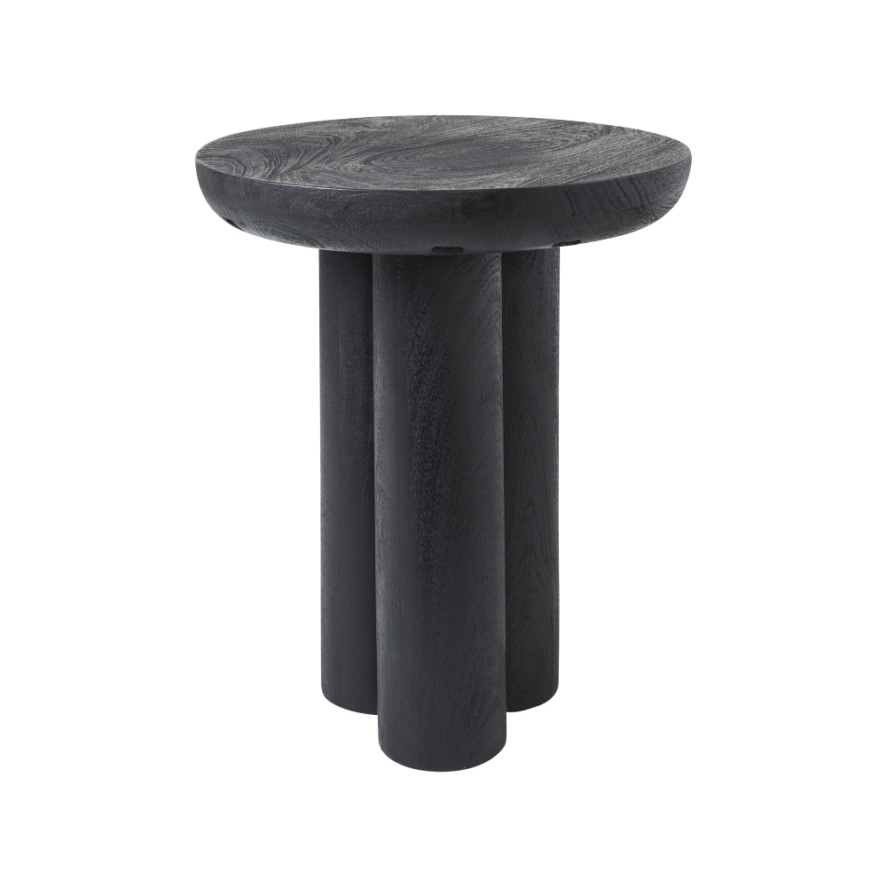 Quintin Indoor Mango Wood Side Table, Black