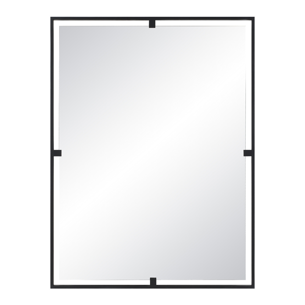 Marco 40" Tall Rectangle Wall Mirror, Black