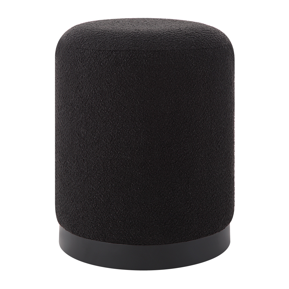 Castillo Indoor Boucle Ottoman, Black