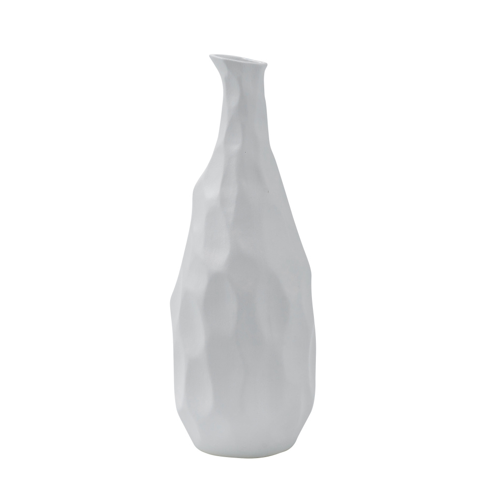 Blouin Indoor Ceramic Stoneware Vase, White Semi-Gloss