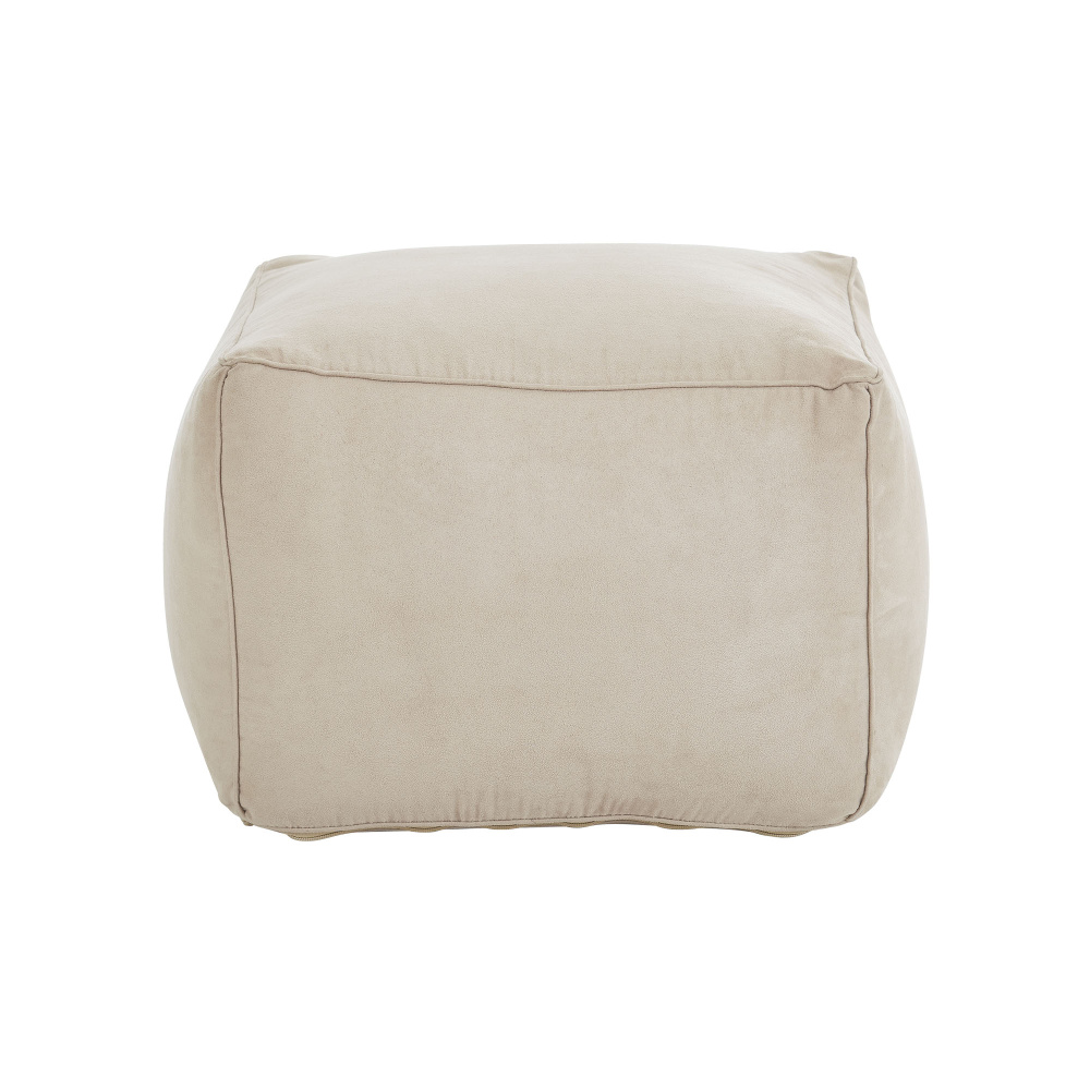 Bundle Indoor Poly-Suede Pouf, Beige