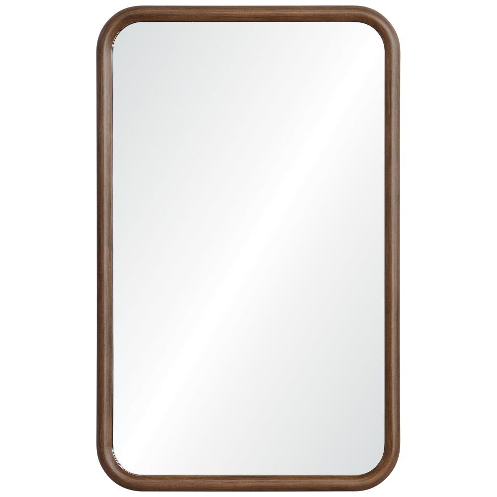 Dickens 32" Tall Rectangle Wall Mirror, Brown