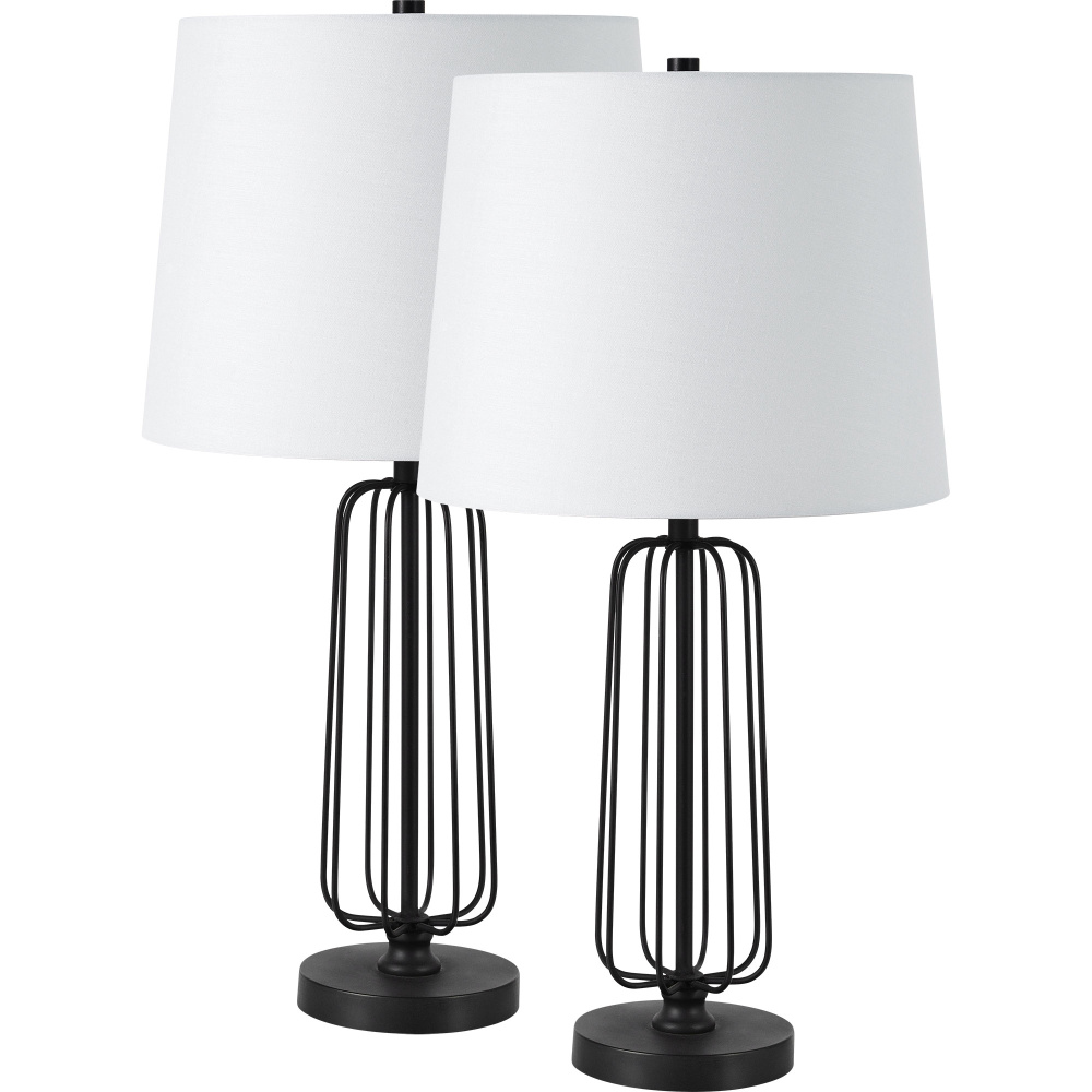 Shadia 24.75" Length Table Lamp- Set of two, Matte Black