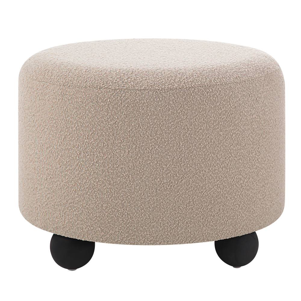Claude Indoor Boucle Ottoman, Taupe