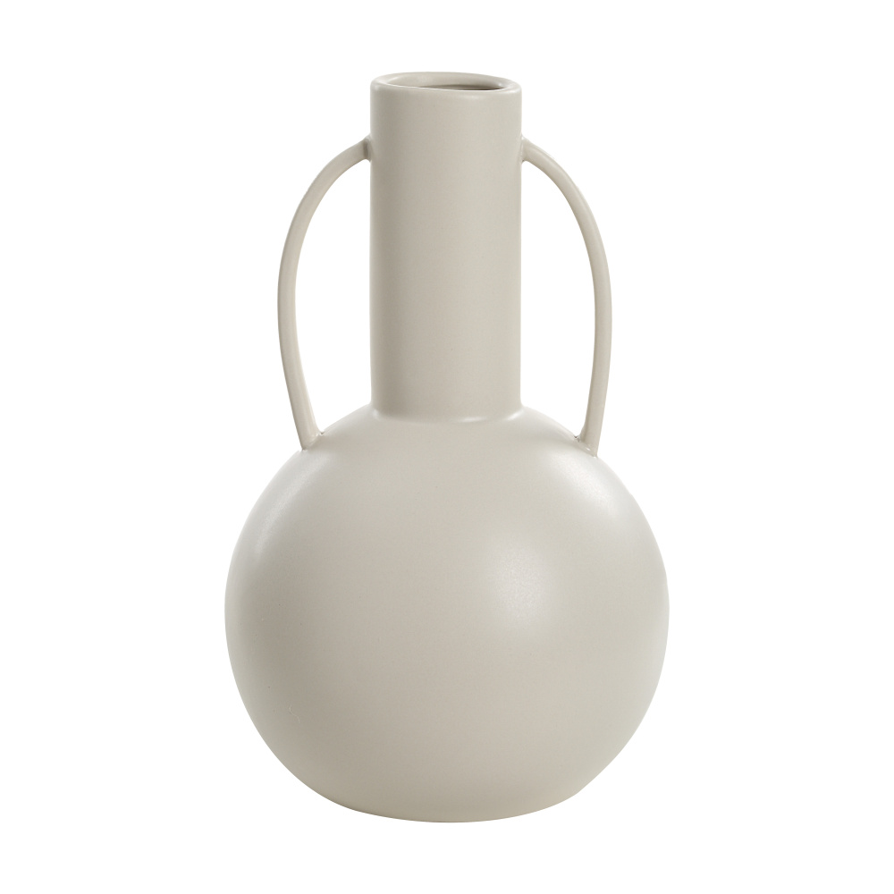 Corinth Indoor Ceramic Vase, Matte Beige