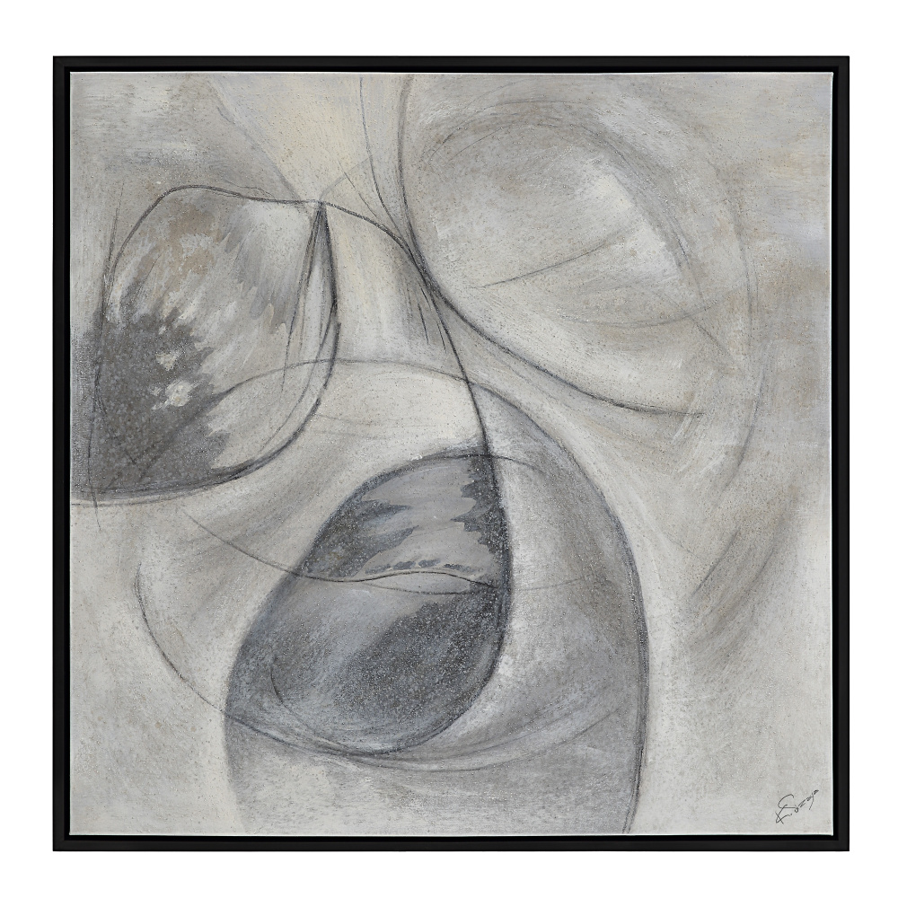 Webb 48" Wide Canvas Art with Wood Frame, Painted Black