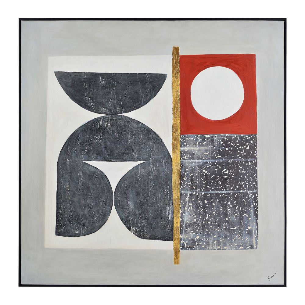 Kira 50" Wide Canvas Art, Charcoal