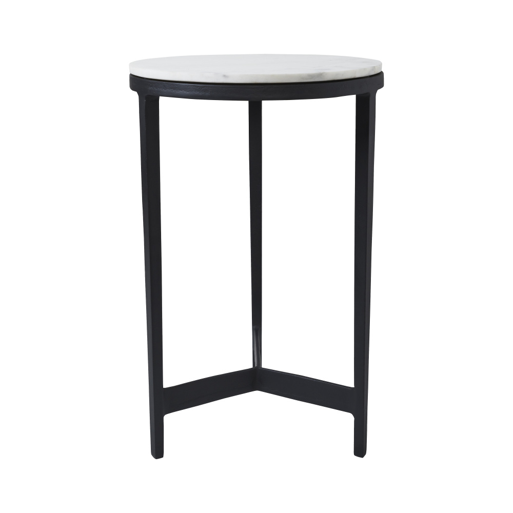 Arryn Indoor Cast Aluminum Side Table, Black