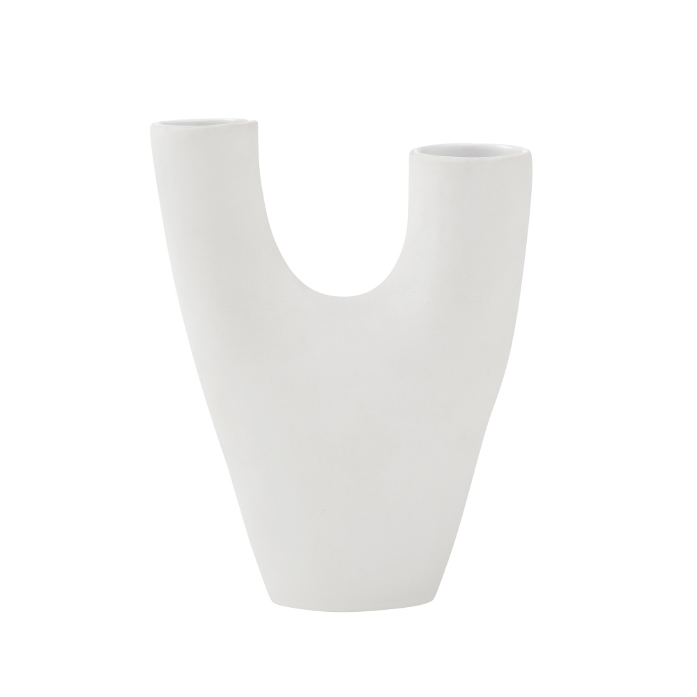 Avignon Indoor Ceramic Stoneware Small Vase, Matte Off-White