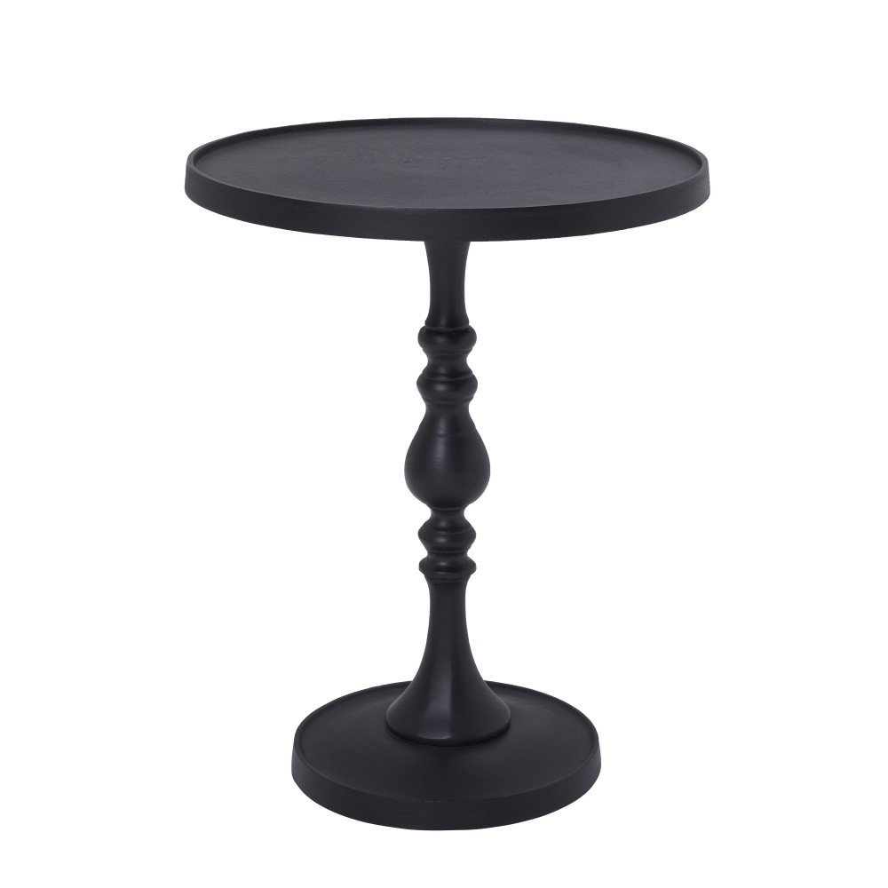 Yates Indoor Cast Aluminum Side Table, Matte Black