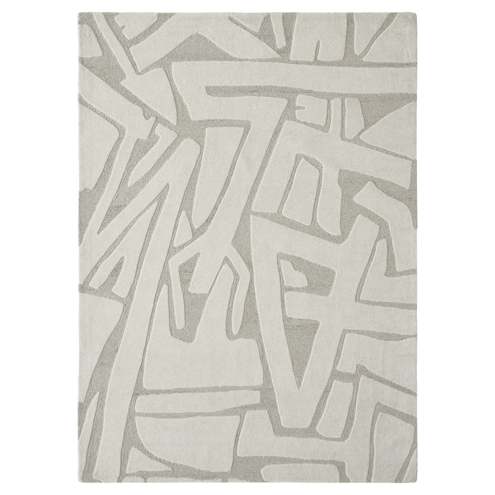 Cosmos 9’10" x 13’1" ft Handwoven Indoor Rug, Ivory/ Sand