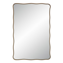 Renwil MT2635 - Basel 36" Tall Rectangular Irregular Mirror, Antique Brushed Brass