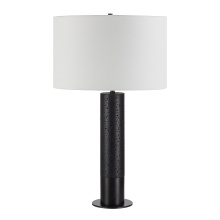 Renwil LPT1269 - Kampen 28" Tall Matte Black Iron Table Lamp with Drum Linen Shade