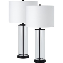 Renwil LPT1235-SET2 - Desdemona 28" Length Table Lamp- Set of two, Clear and Matte black